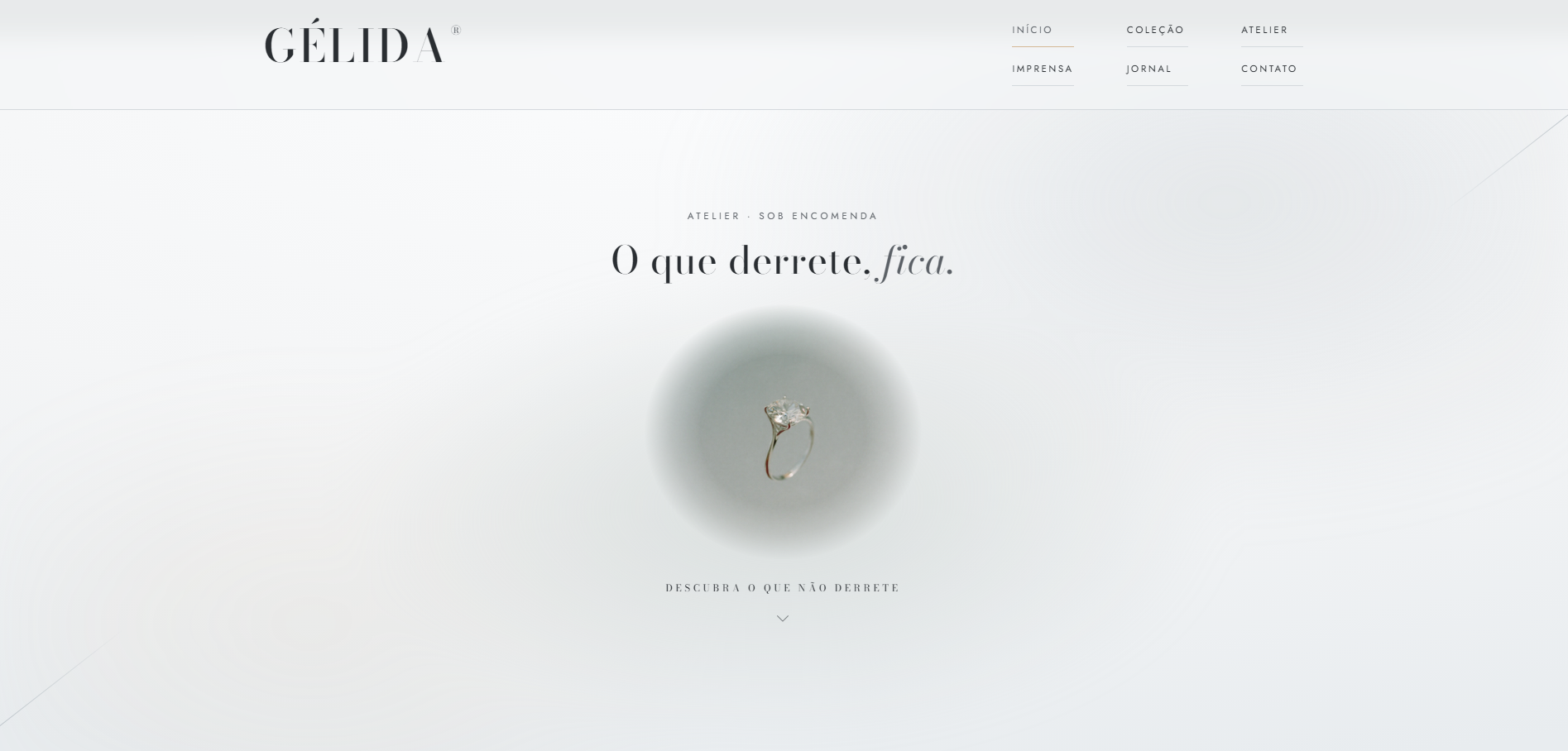 Atelier da GÉLIDA: “O que derrete, fica.”, com anel em halo de névoa